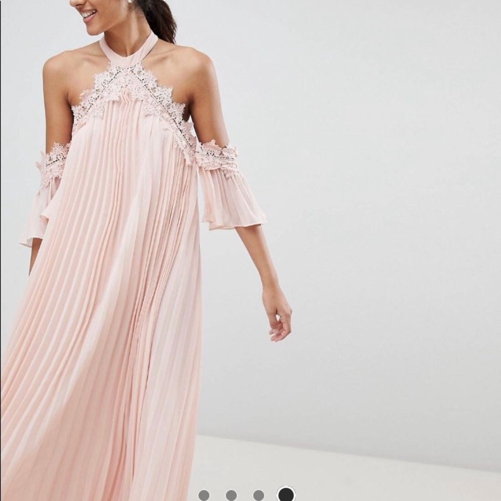 Tall blush bridesmaid dress